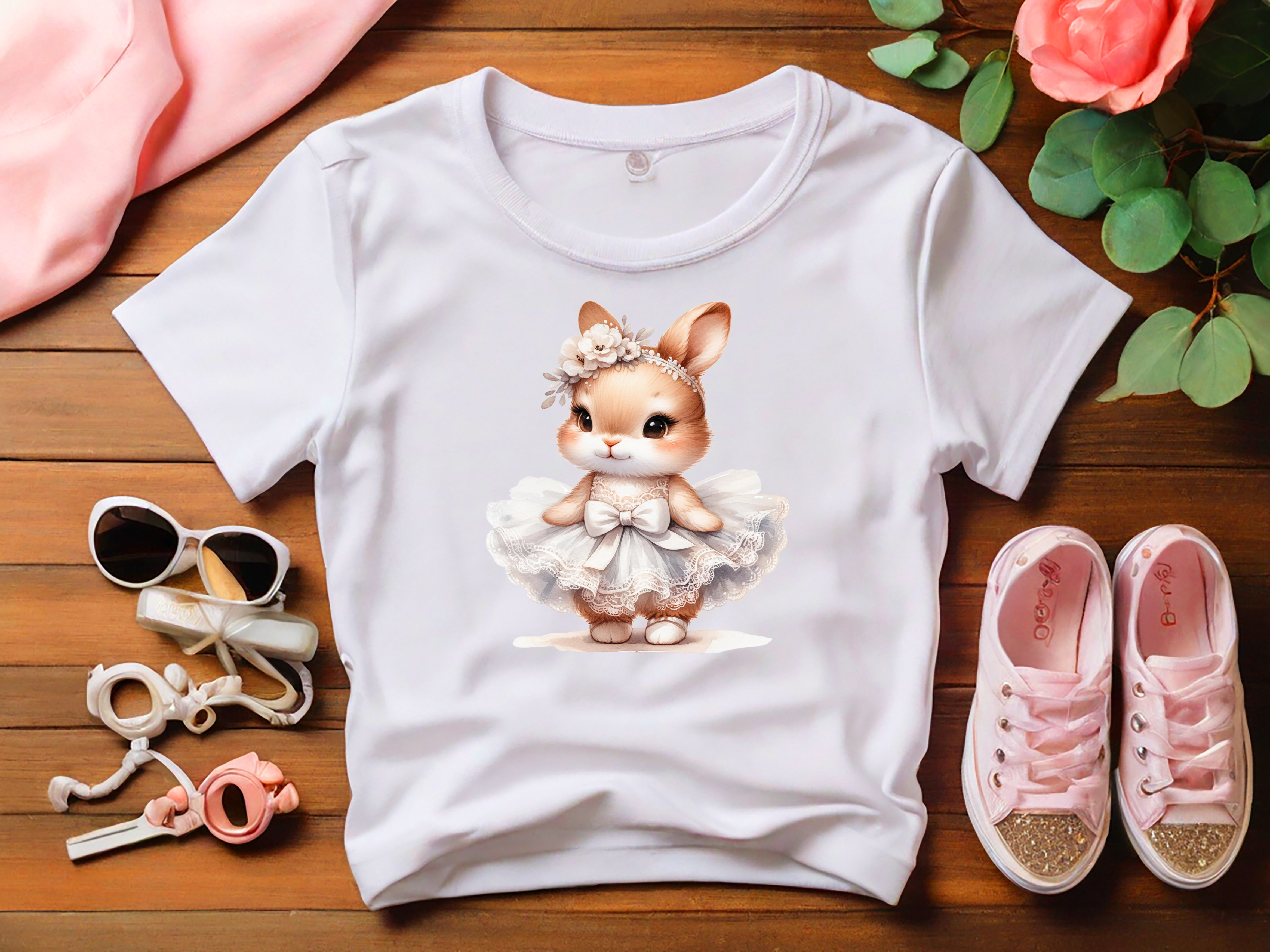 Tricou fetițe – Iepuraș drăgălaș în tutu